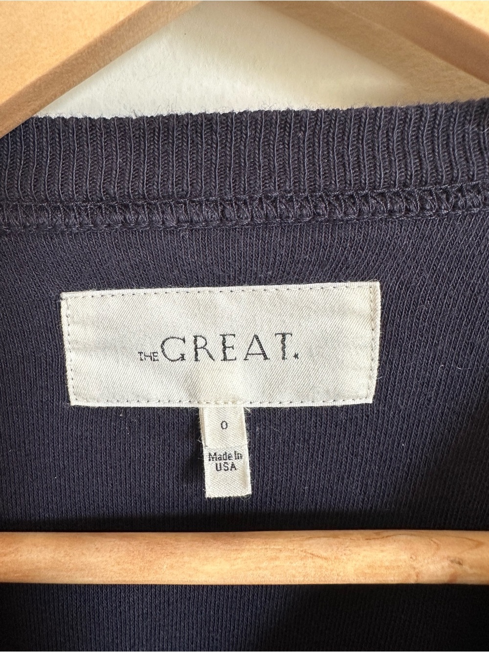 The Great Micro Terry Track Crew tee in Navy - Picture 3 of 3